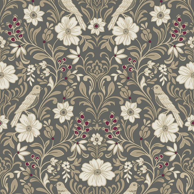Magnolia Home MF4743 Colette Charcoal Wallpaper