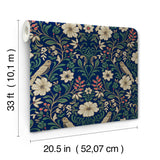 Magnolia Home MF4745 Colette Navy Wallpaper