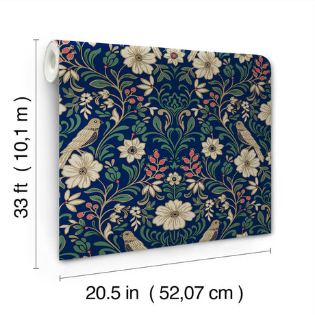 Magnolia Home MF4745 Colette Navy Wallpaper