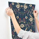 Magnolia Home MF4745 Colette Navy Wallpaper