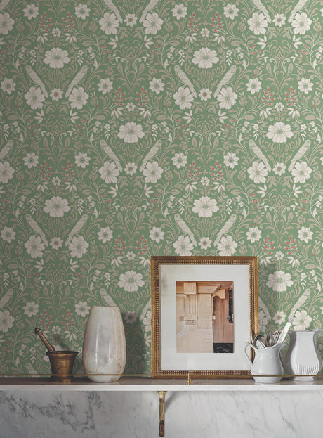 Magnolia Home MF4747 Colette Bright Green Wallpaper