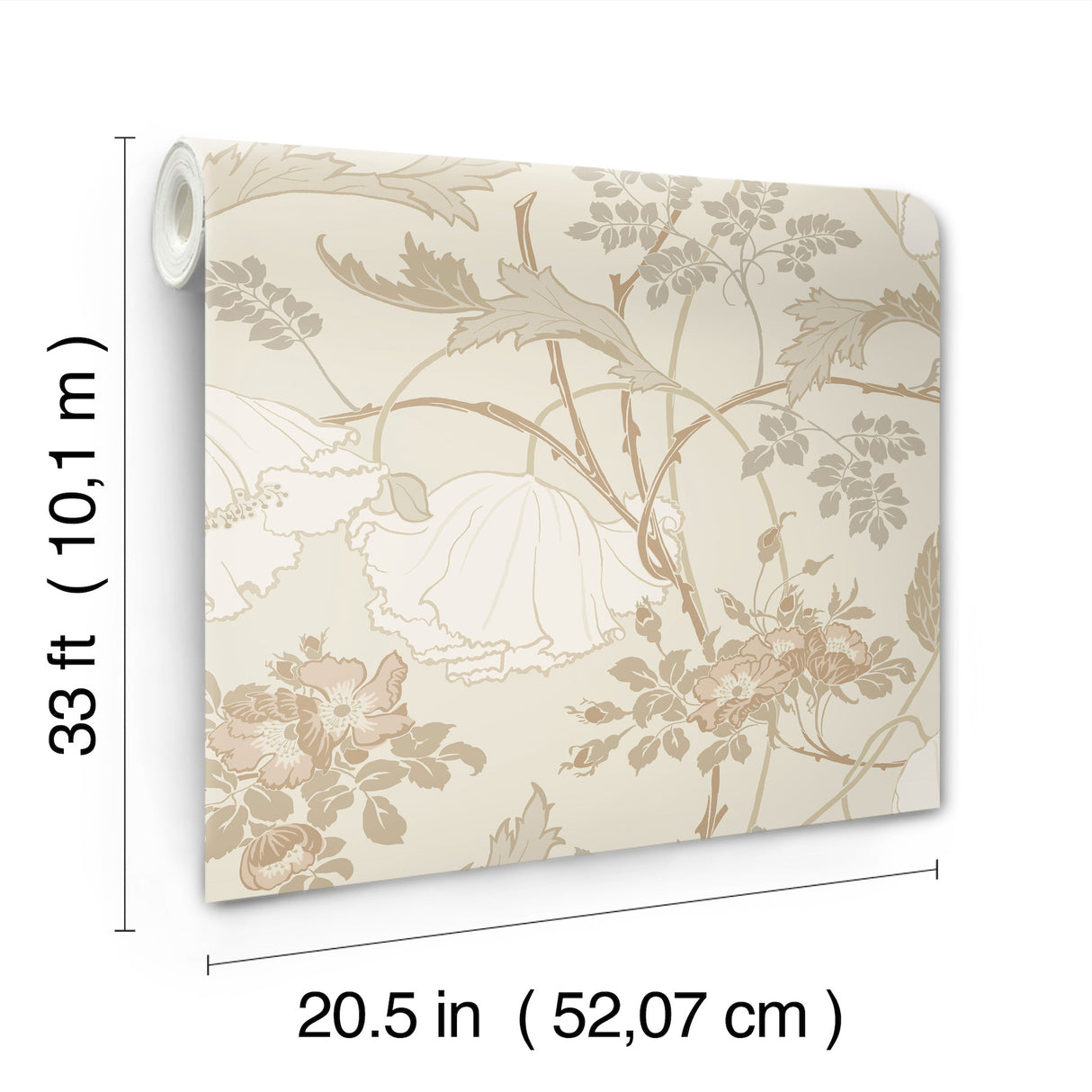 Magnolia Home MF4752 Gwendolyn Neutral & Coral Wallpaper