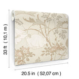 Magnolia Home MF4752 Gwendolyn Neutral & Coral Wallpaper