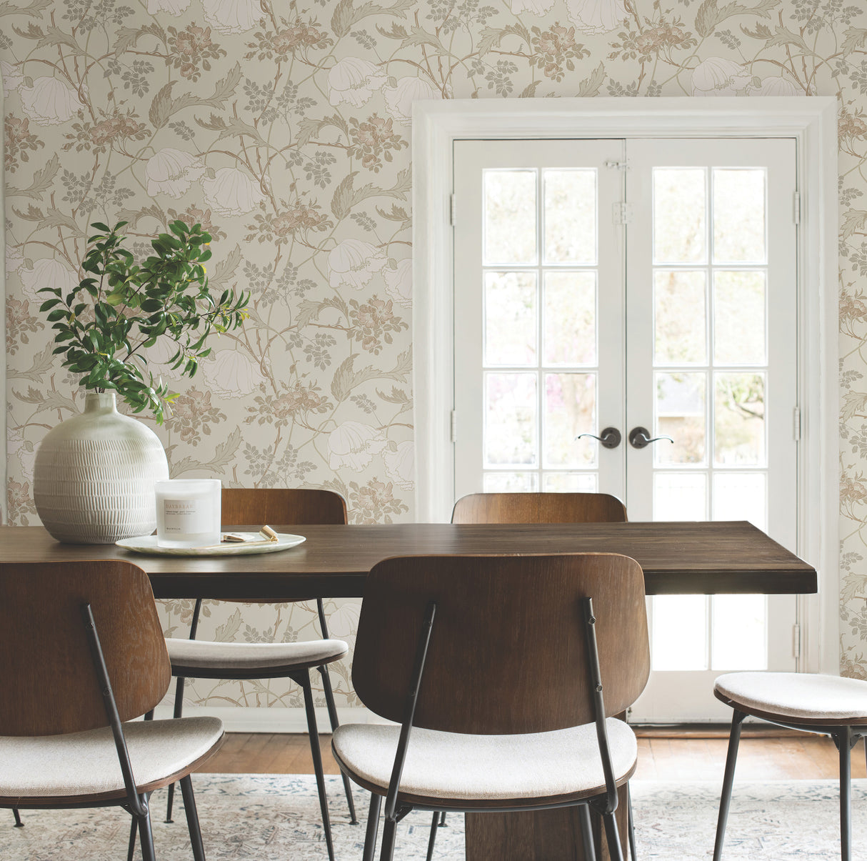 Magnolia Home MF4752 Gwendolyn Neutral & Coral Wallpaper