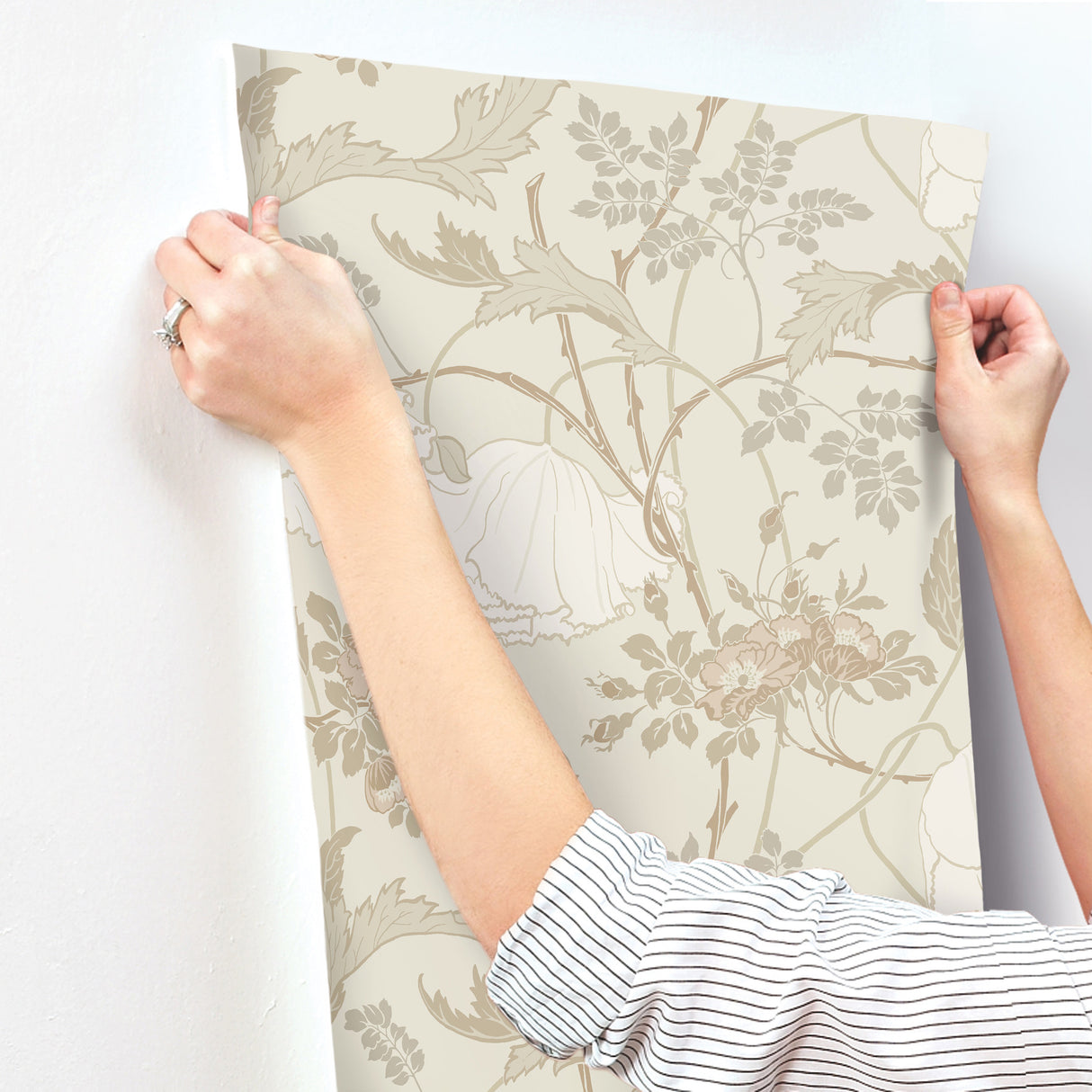 Magnolia Home MF4752 Gwendolyn Neutral & Coral Wallpaper