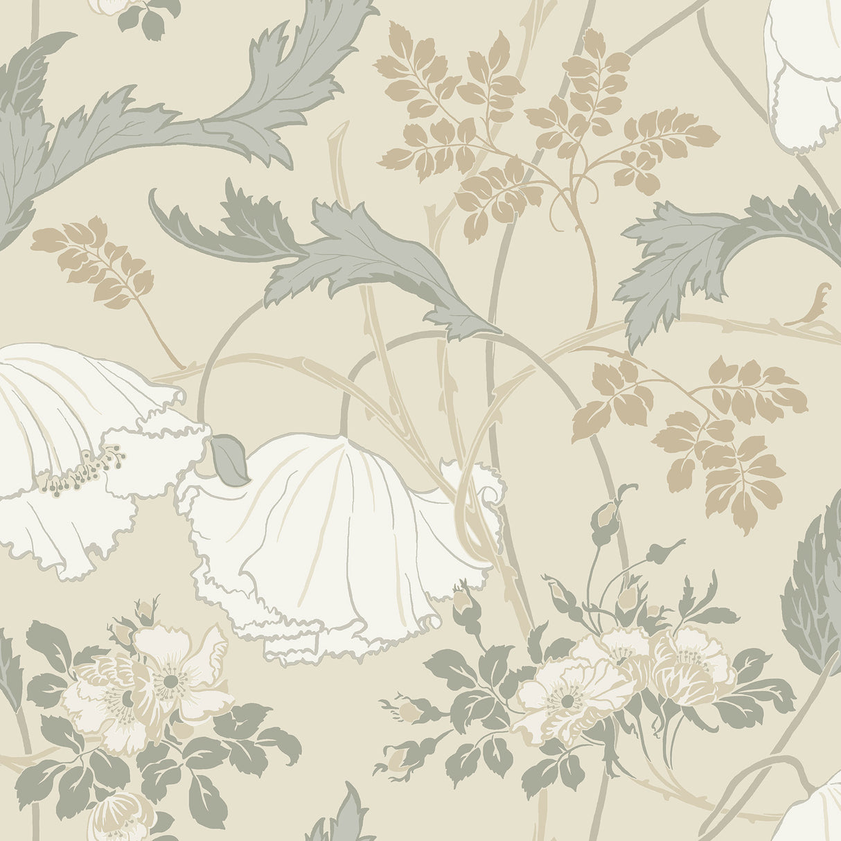 Magnolia Home MF4753 Gwendolyn Ivory & Grey Wallpaper