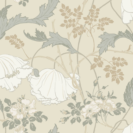Magnolia Home MF4753 Gwendolyn Ivory & Grey Wallpaper