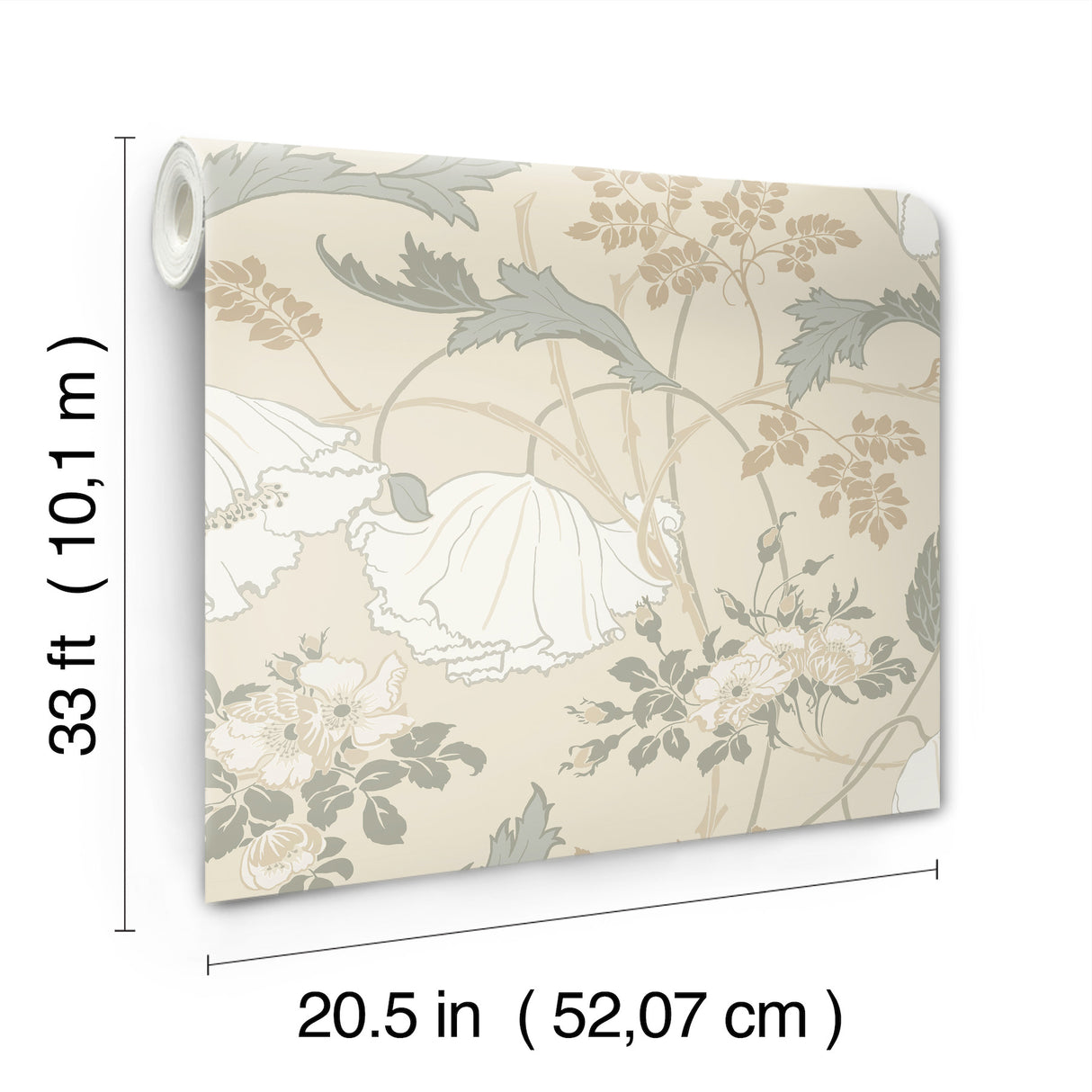 Magnolia Home MF4753 Gwendolyn Ivory & Grey Wallpaper