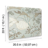 Magnolia Home MF4755 Gwendolyn Blue & Suede Wallpaper