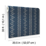 Magnolia Home MF4766 Everleigh Navy Wallpaper
