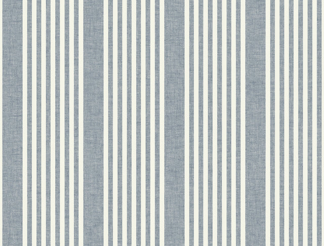 Magnolia Home MF4768 French Navy Linen Stripe Wallpaper