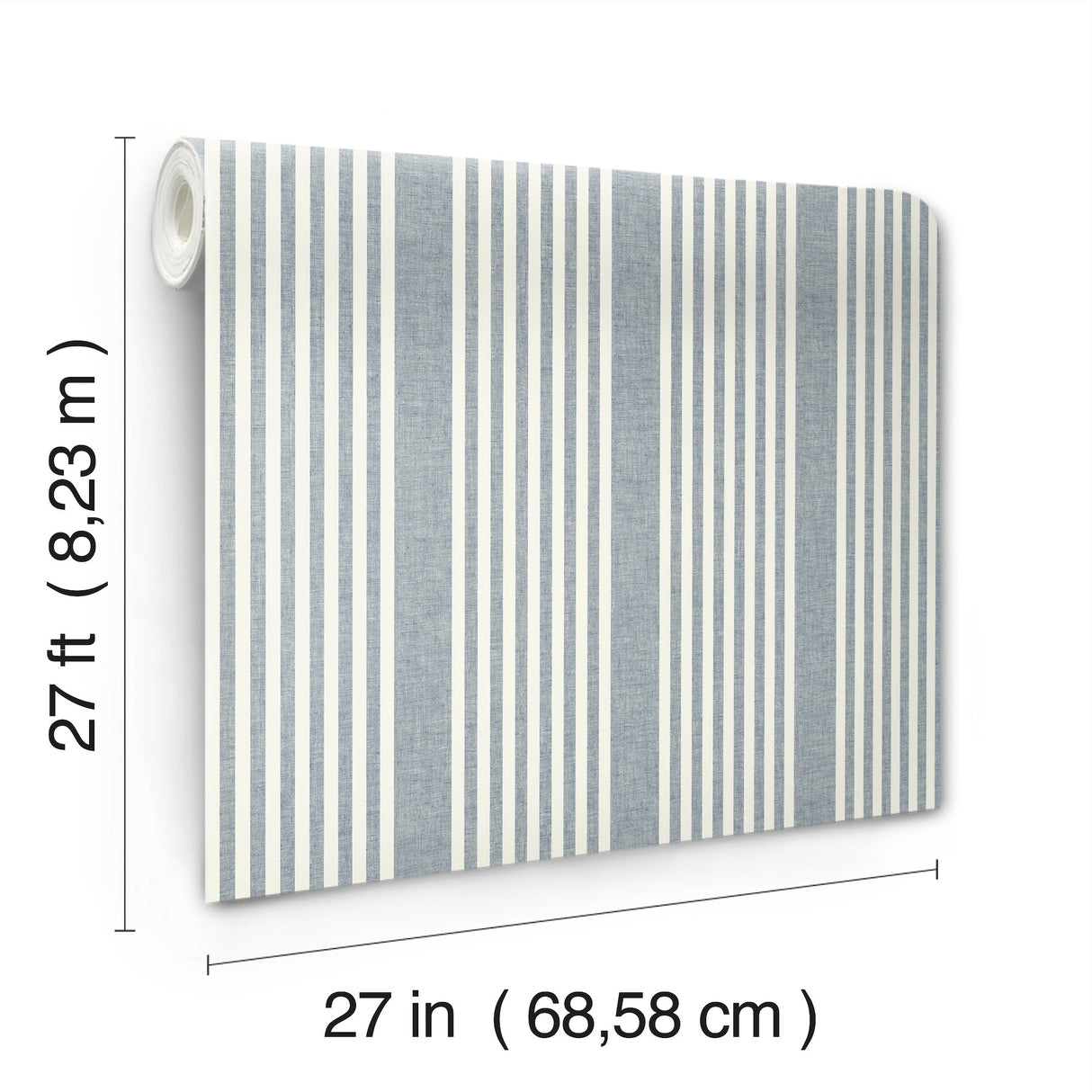 Magnolia Home MF4768 French Navy Linen Stripe Wallpaper