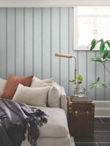 Magnolia Home MF4768 French Navy Linen Stripe Wallpaper