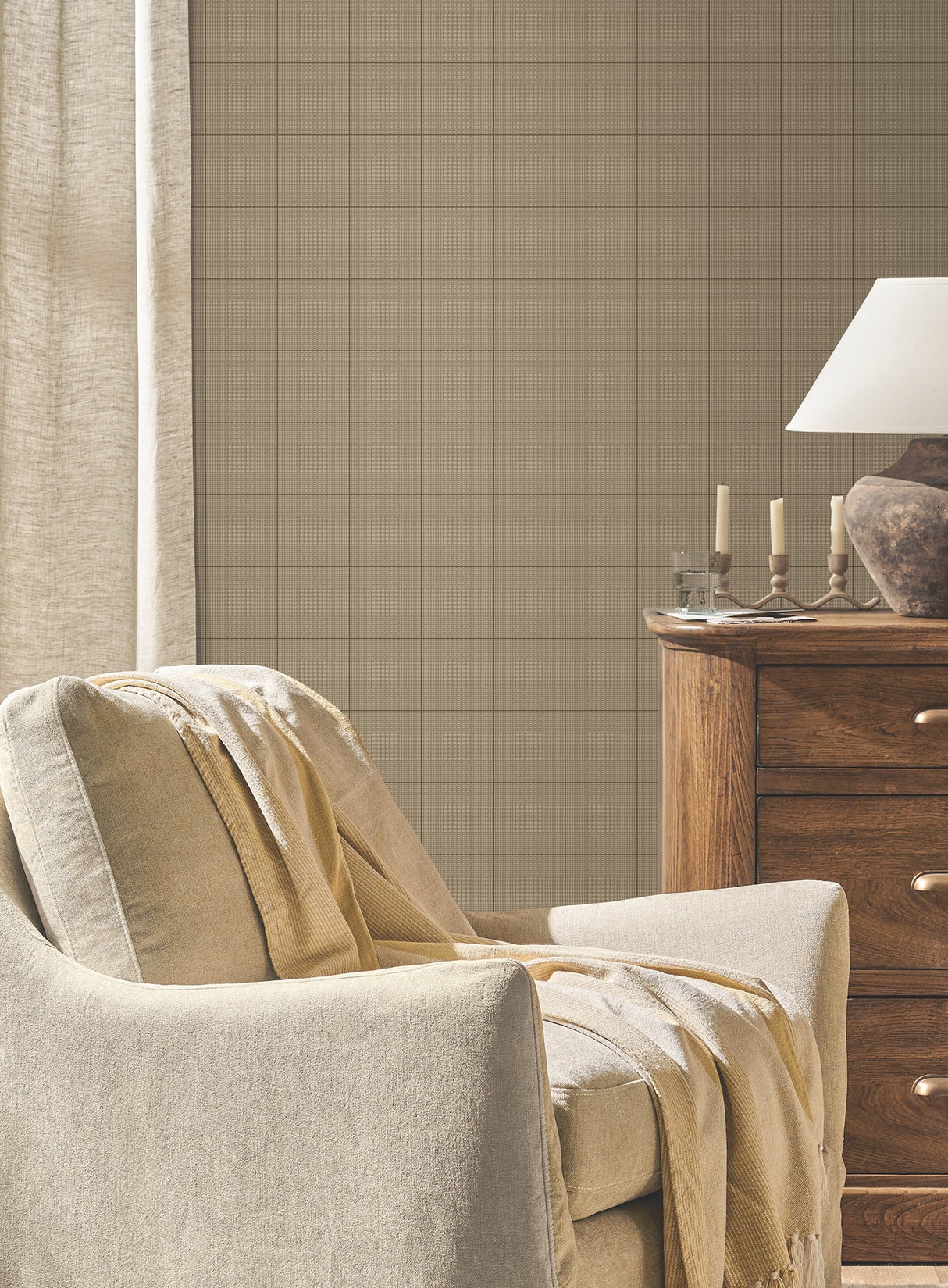 Magnolia Home MF4781 Windsor Mocha Wallpaper