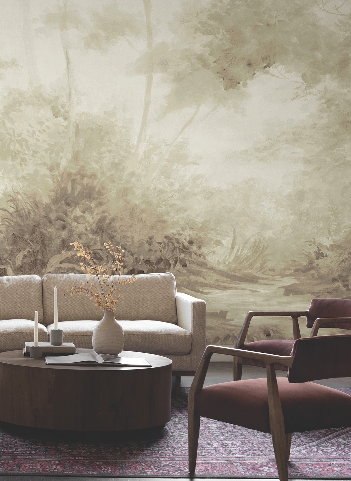 Magnolia Home MF4807M Woodlands Sepia Wall Mural