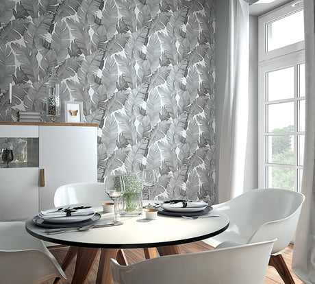 Marburg MG31624 Attalea Grey Palm Leaf Wallpaper