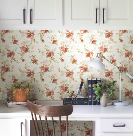 York MH1525 Polka Dot Plaid Pink & Blue Wallpaper