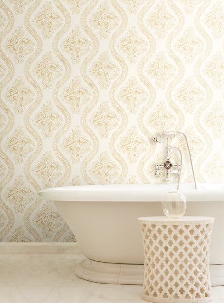 York MH1602 Coverlet Floral Yellow Wallpaper