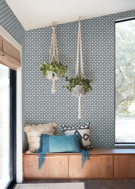 York MK1150 Stacked Scallops Grey Wallpaper