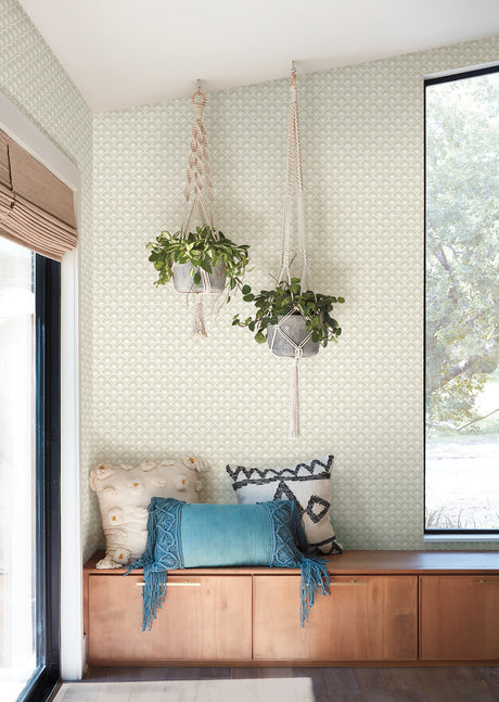 York MK1158 Stacked Scallops Beige Wallpaper