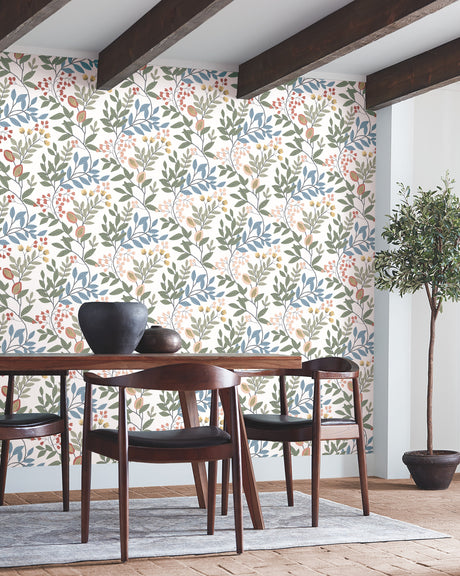 York MN1841 Eden Retreat White & Multi Wallpaper