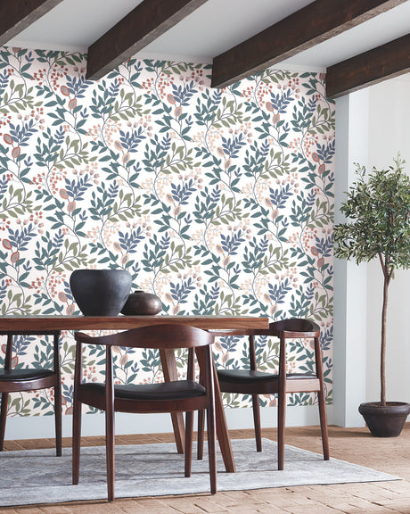 York MN1843 Eden Retreat Pink & Teal Wallpaper
