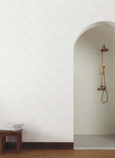 York MN1874 Beachcomber Light Grey & White Wallpaper