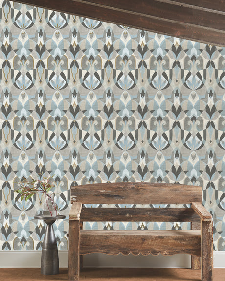 York MN1921 Malta Neutal & Blue Wallpaper