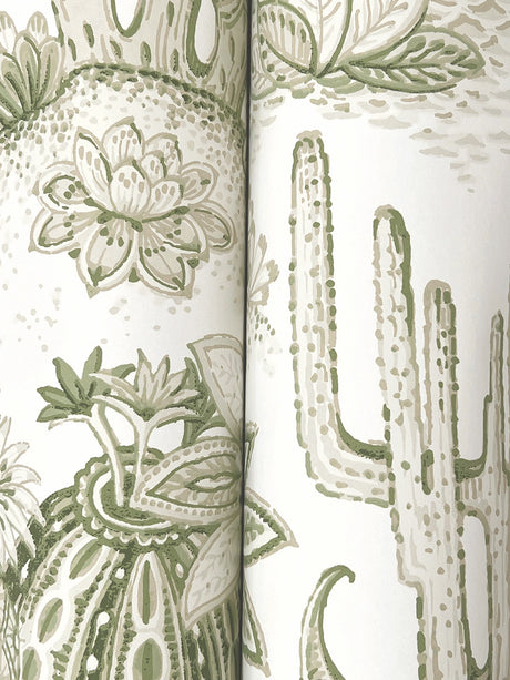 York MT5631 Lotus Land Cacti Palm Wallpaper - Eade's Wallpaper