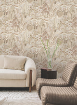 York MT5632 Lotus Land Cacti Baked Clay Wallpaper - Eade's Wallpaper