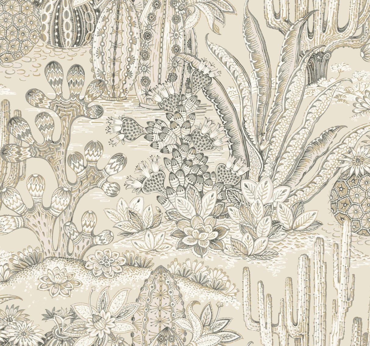 York MT5633 Lotus Land Cacti Dune Wallpaper - Eade's Wallpaper