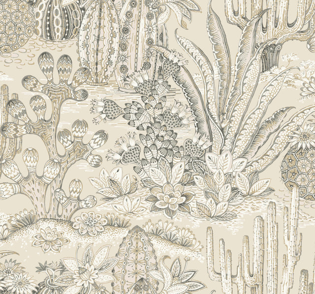 York MT5633 Lotus Land Cacti Dune Wallpaper - Eade's Wallpaper