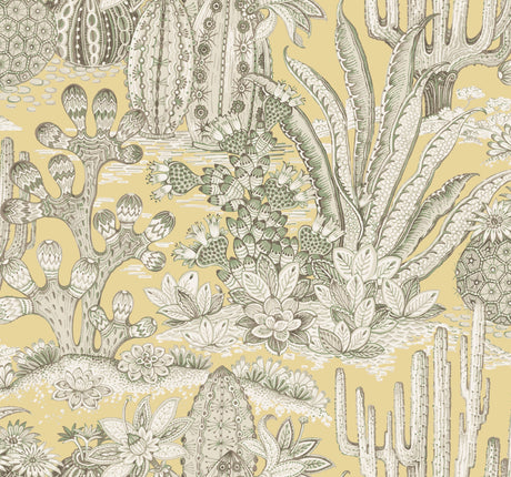 York MT5635 Lotus Land Cacti Sunshine Wallpaper - Eade's Wallpaper