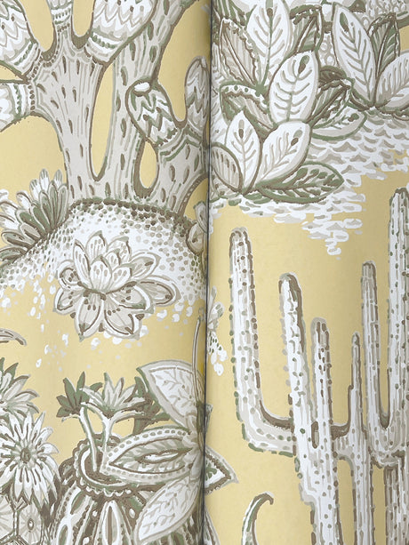 York MT5635 Lotus Land Cacti Sunshine Wallpaper - Eade's Wallpaper