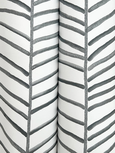 York MT5673 Cascade Palm Chevron Onyx Wallpaper - Eade's Wallpaper