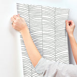 York MT5673 Cascade Palm Chevron Onyx Wallpaper - Eade's Wallpaper