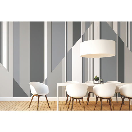 York MU0242M Pinwheel Stripe Grey Wall Mural