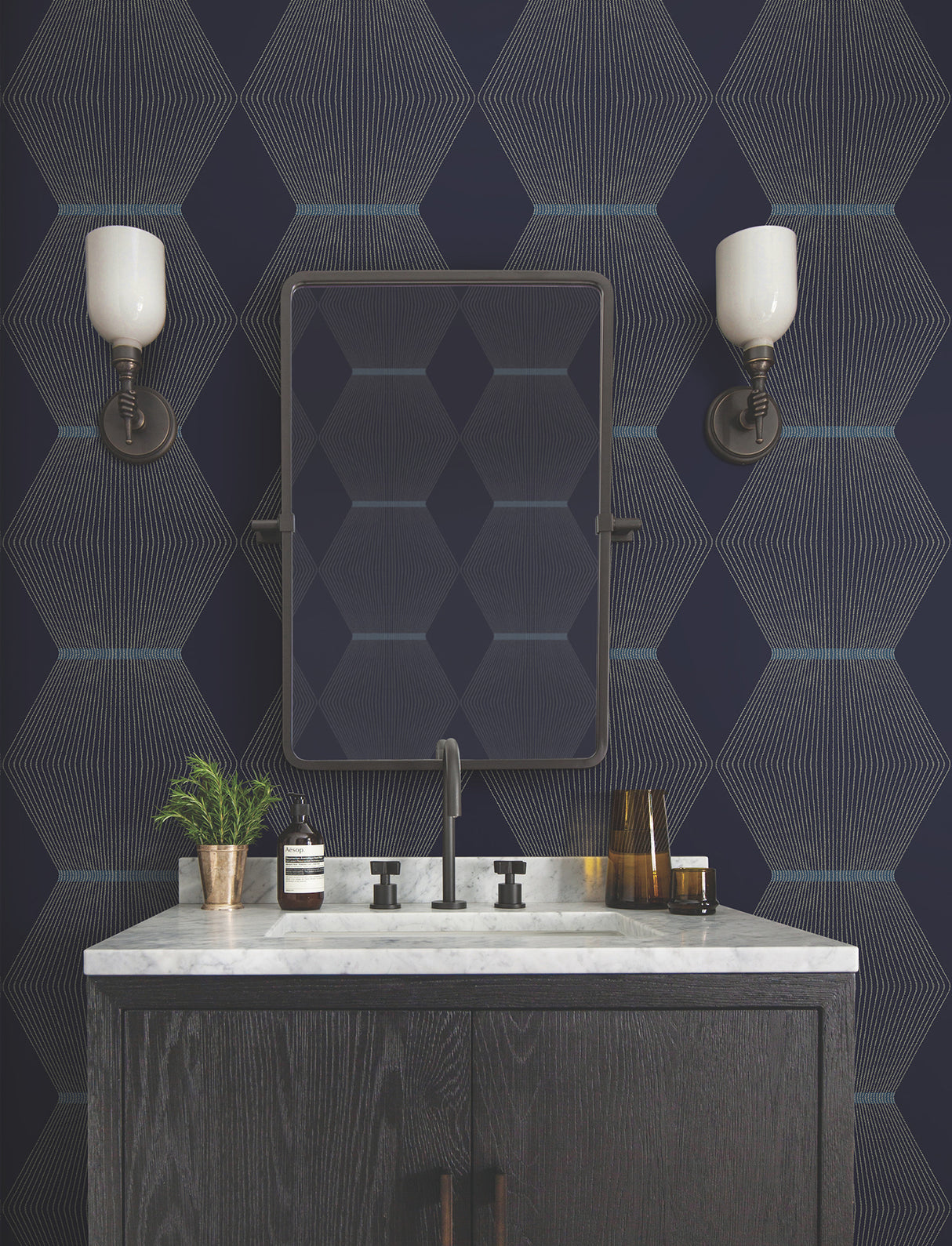 Ronald Redding MX9635 Diamond Legacy Navy Wallpaper - Eade's Wallpaper