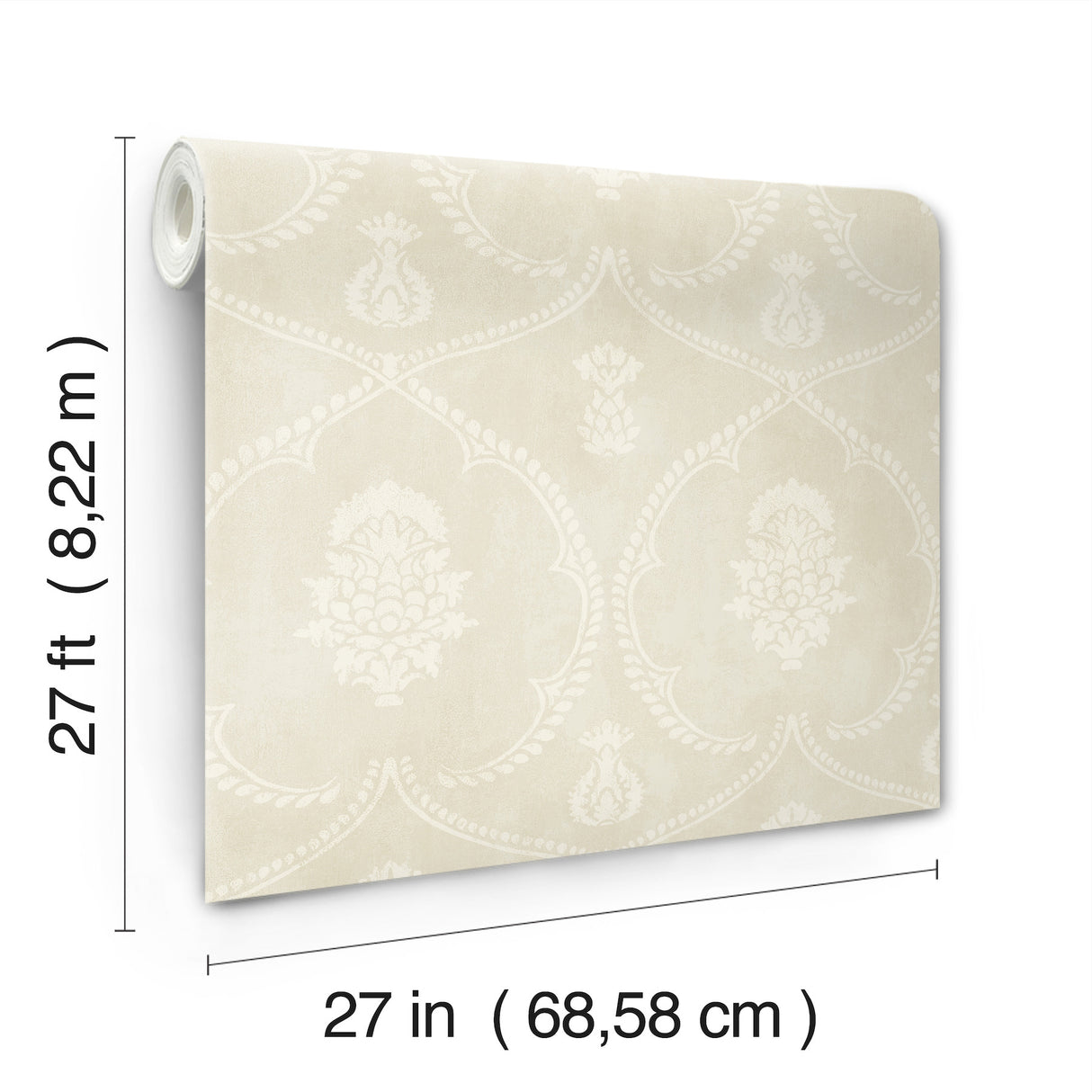 Ronald Redding MX9641 Royal Damask Beige Wallpaper - Eade's Wallpaper
