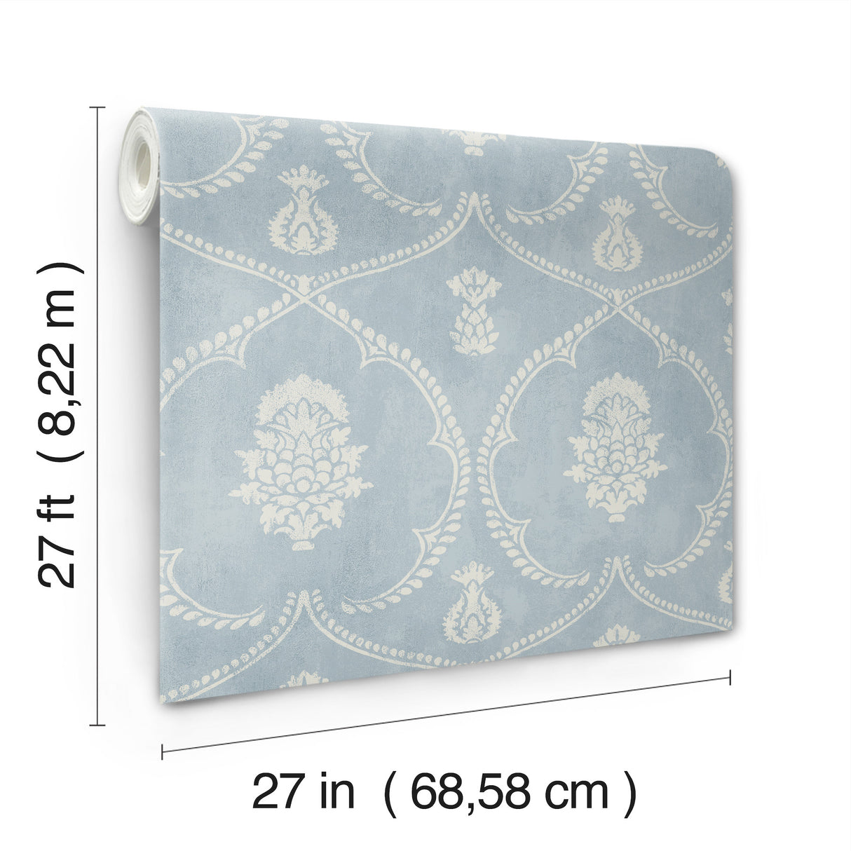 Ronald Redding MX9644 Royal Damask Blue Wallpaper - Eade's Wallpaper