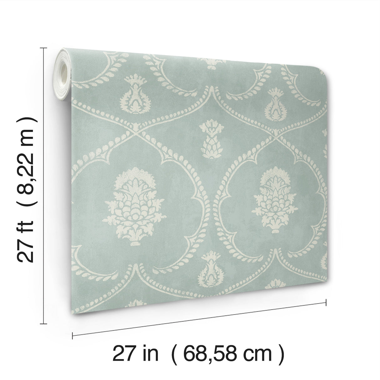 Ronald Redding MX9645 Royal Damask Jade Wallpaper - Eade's Wallpaper