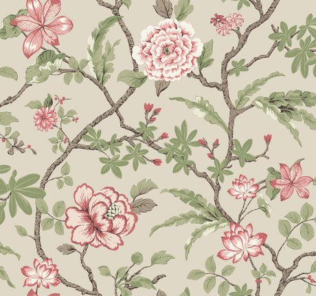 Ronald Redding MX9653 Courtyard Botanical Pink Wallpaper - Eade's Wallpaper