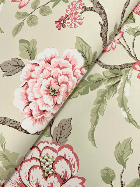 Ronald Redding MX9653 Courtyard Botanical Pink Wallpaper - Eade's Wallpaper