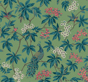 Ronald Redding MX9664 Peacock Estate Green Wallpaper - Eade's Wallpaper