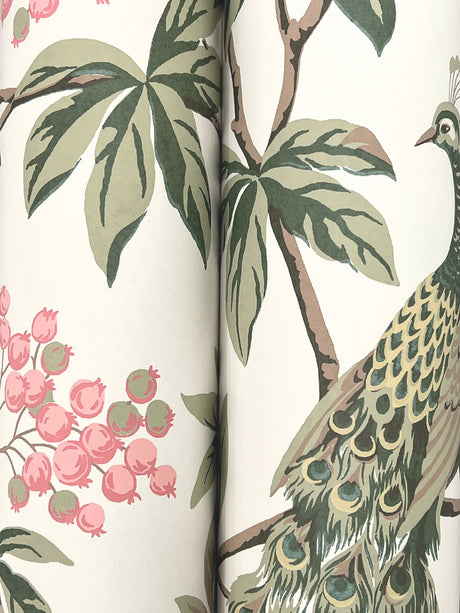 Ronald Redding MX9665 Peacock Estate Cream Wallpaper - Eade's Wallpaper