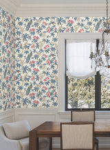 Ronald Redding MX9666 Peacock Estate White Wallpaper - Eade's Wallpaper