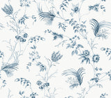 Ronald Redding MX9683 Floral Lace Navy Wallpaper - Eade's Wallpaper