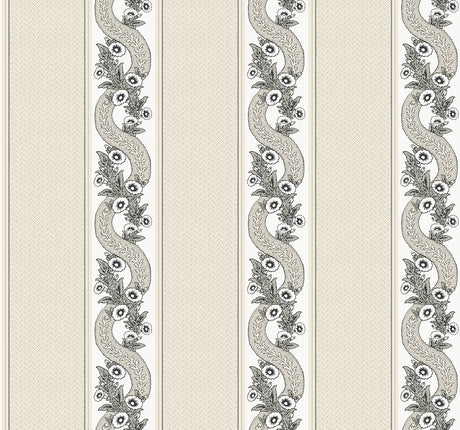 Ronald Redding MX9691 Abbey's Garland Black & White Wallpaper - Eade's Wallpaper