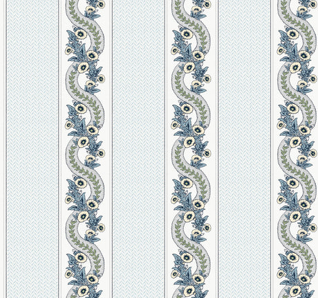 Ronald Redding MX9692 Abbey's Garland Aqua Wallpaper - Eade's Wallpaper
