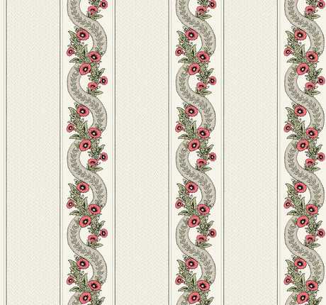Ronald Redding MX9693 Abbey's Garland Red & Green Wallpaper - Eade's Wallpaper